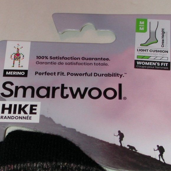 2 Pairs SmartWool Hike Icy Range Print Light Cushion Crew Socks Women's Medium - Picture 3 of 7